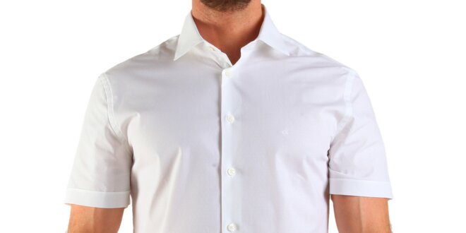 Pánská bílá košile s krátkým rukávem Calvin Klein