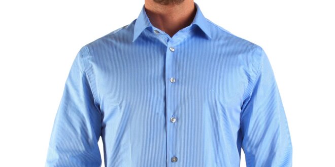Pánská modrá proužkovaná košile Calvin Klein