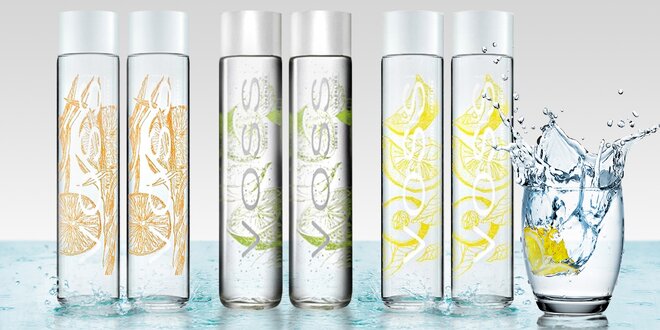 Ochucená artézská voda VOSS v designové láhvi