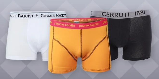 Značkové pánské boxerky: tři značky a různé barvy