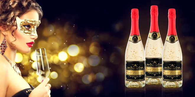 Šumivé víno Chardonnay s 23karátovým zlatem
