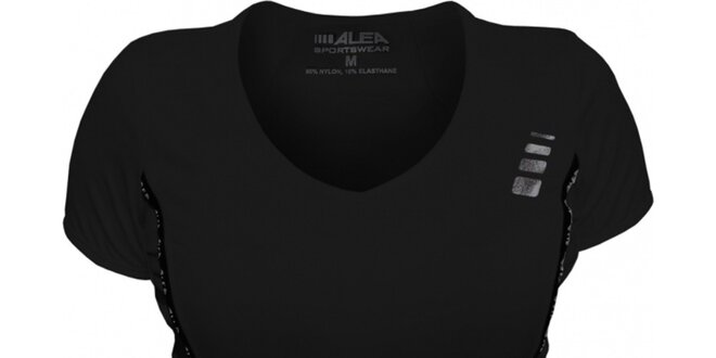Dámské černé tričko s krátkými rukávy ALEA
