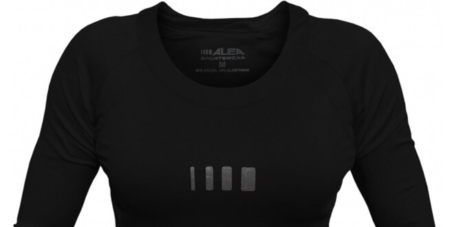 Dámské černé tričko s 3/4 rukávy ALEA