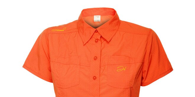 Dámská oranžová outdoorová košile s jemným vzorkem Hannah
