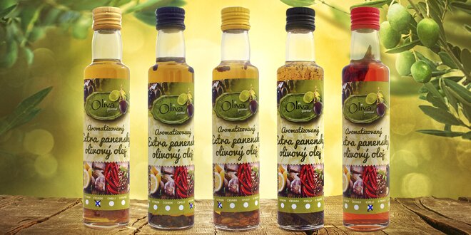 Španělské ochucené olivové oleje: chilli i pepř