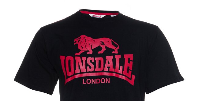 Pánské černé tričko Lonsdale s červeným logem