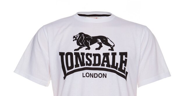 Pánské bílé tričko Lonsdale s černým logem