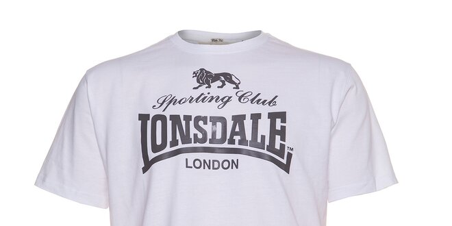 Pánské bílé tričko Lonsdale s šedým potiskem