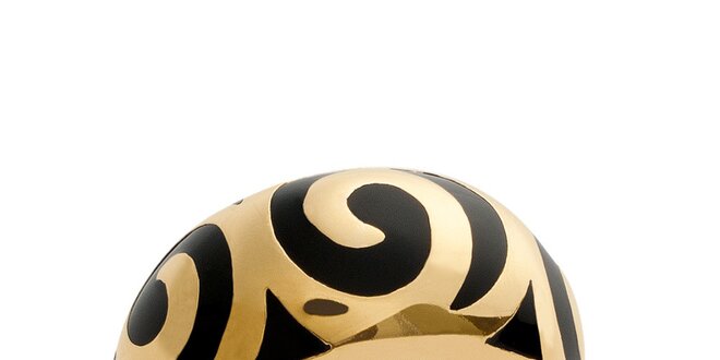 Zlatý prsten s černým vzorem La Mimossa