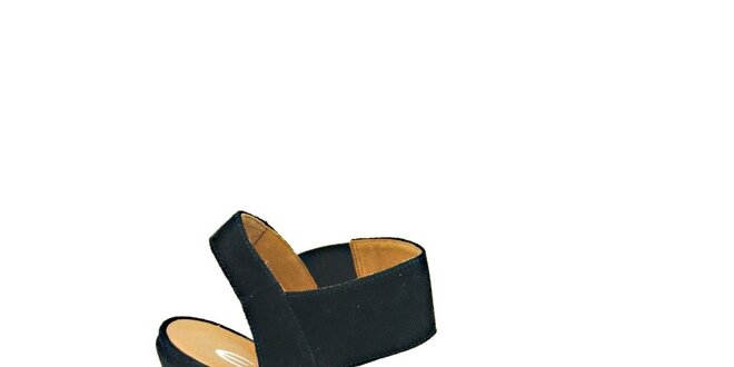 Dámské černé semišové sandálky na platformě Eye