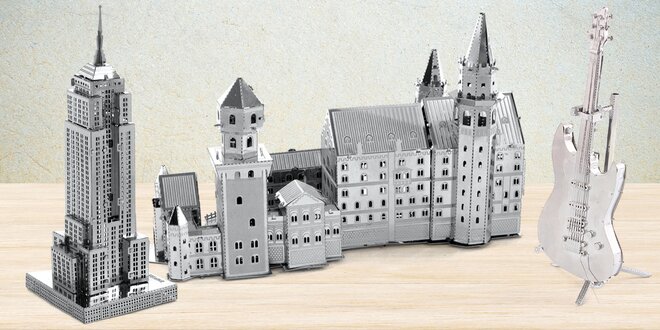 Kovové 3D puzzle: slavné stavby a další motivy