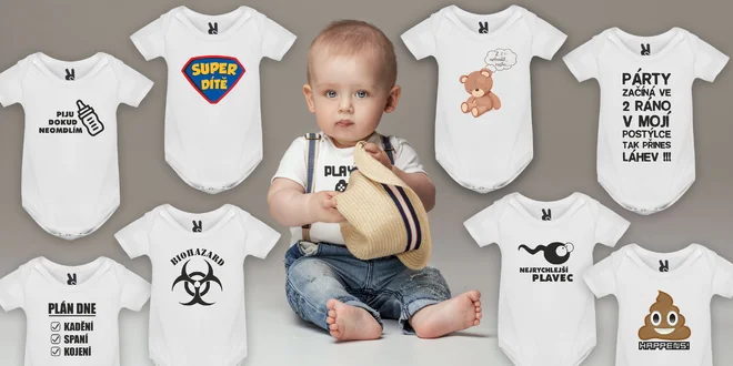 Kojenecká body trička s vtipnými nápisy