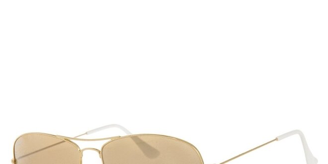 Zlaté sluneční brýle s béžově tónovanými skly Ray-Ban