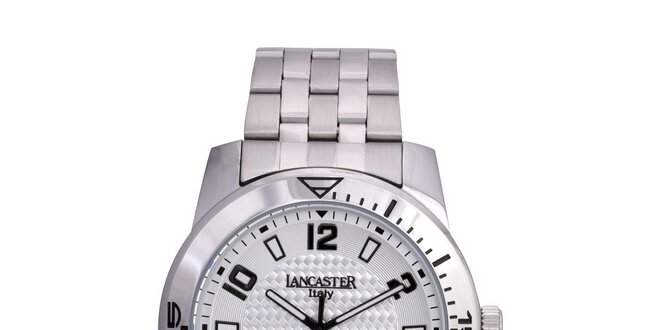 Pánské stříbrno-platinové analogové hodinky Lancaster