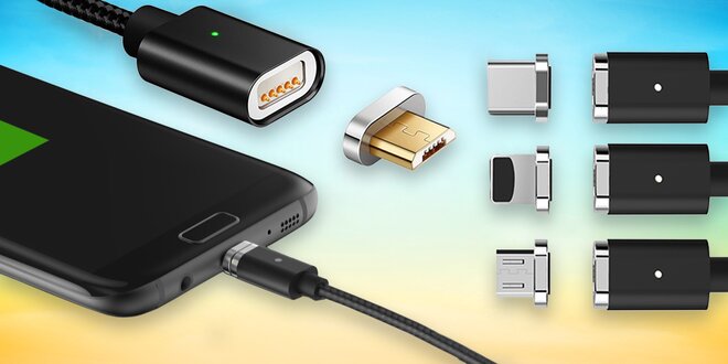 Magnetické USB kabely a držáky na telefon