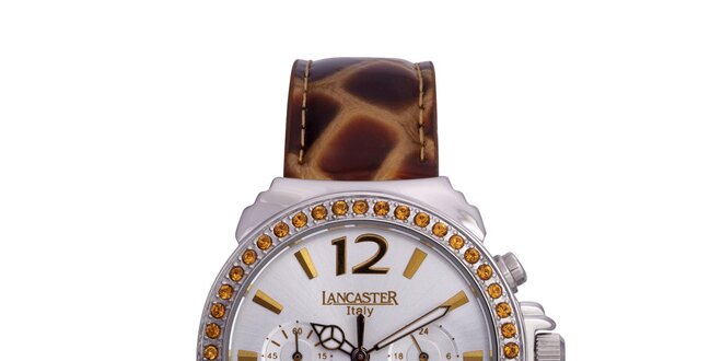 Dámské zlato-stříbrné analogové hodinky se Swarowski elementy Lancaster