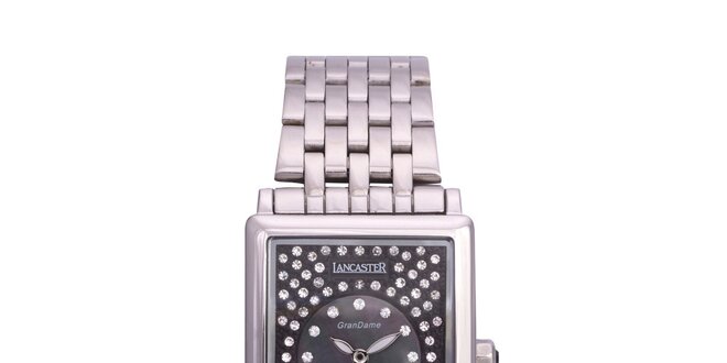 Dámské stříbrné analogové hodinky s krystaly Swarovski Lancaster