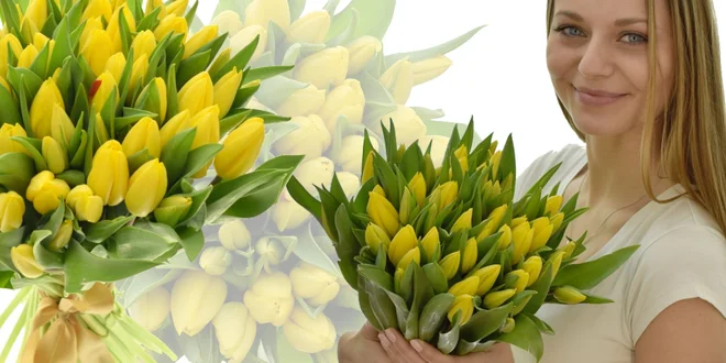 Kytice holandských tulipánů Strong Gold: rozvoz po ČR