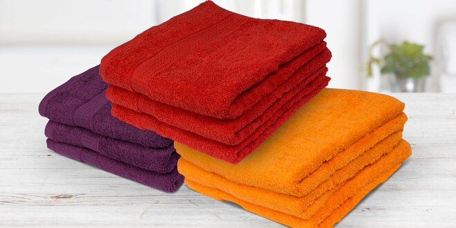 Ručníky a osušky v osmi barvách ze 100% bavlny