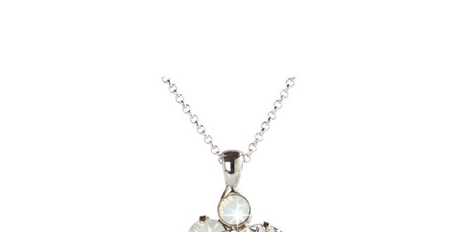 Dámský stříbrný náhrdelník s průhlednými Swarovski krystaly Destellos