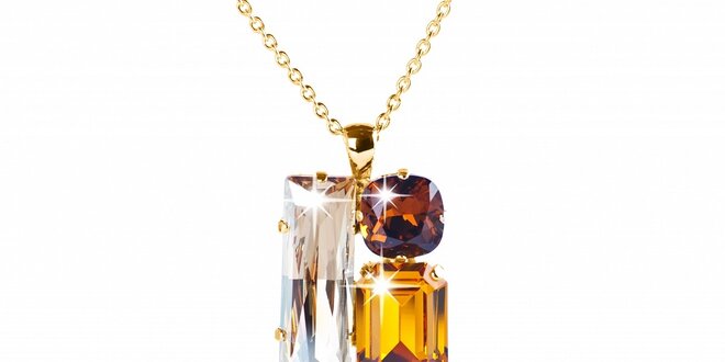 Dámský zlatý náhrdelník se Swarovski krystaly Destellos