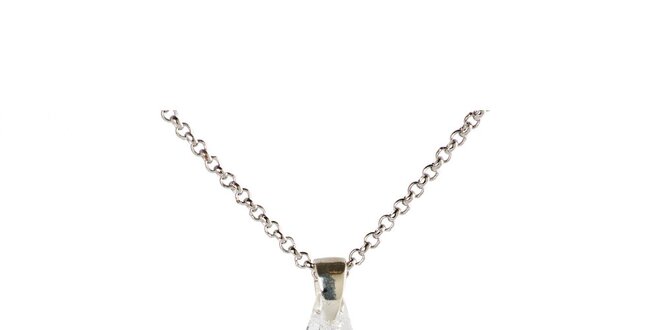 Dámský stříbrný náhrdelník s průzračným kamínkem slza Destellos