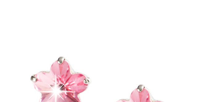 Dámské růžové náušnice ve tvaru květin Destellos