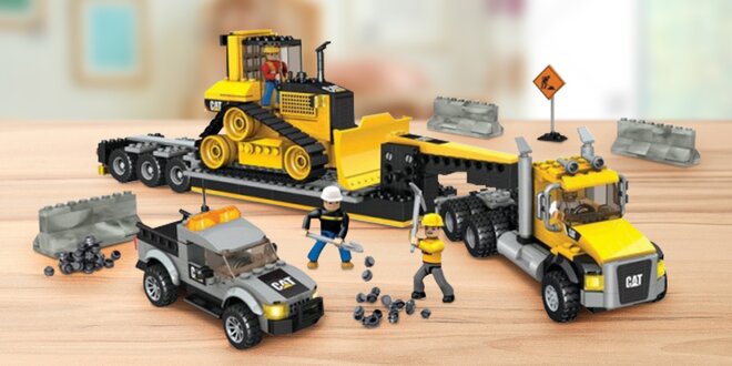 Stavebnice Mega Bloks: Tahač, buldozer a pick-up