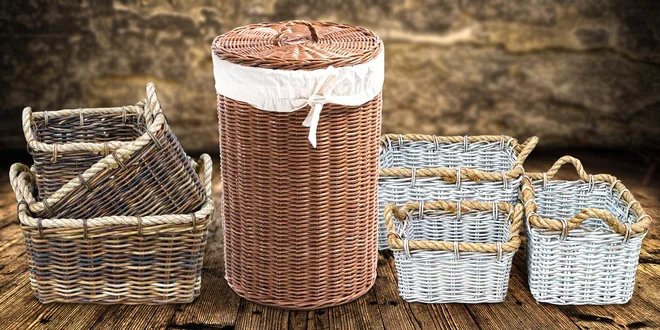 Ratanové koše na piknik i do interiéru