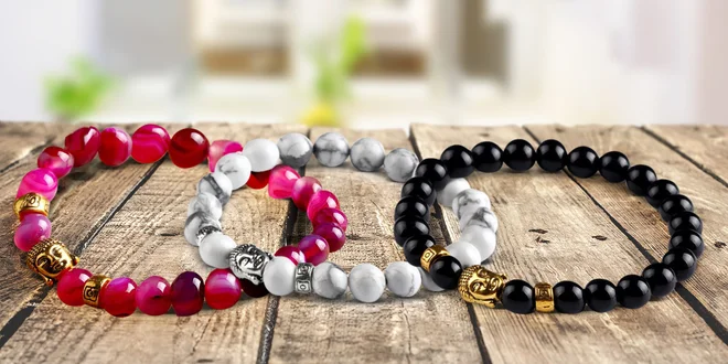 Buddha náramky z polodrahokamů