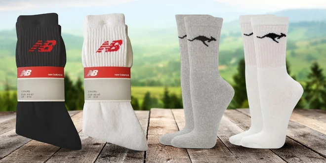 3 páry sportovních ponožek New Balance a KangaROOS