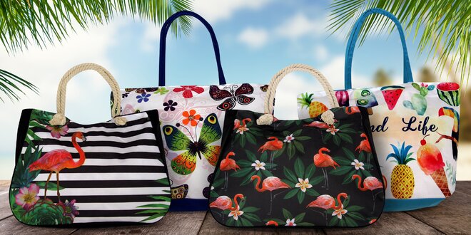 Krásné plážové tašky s letními vzory