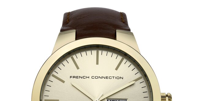 Pánské zlato-hnědé analogové hodinky French Connection