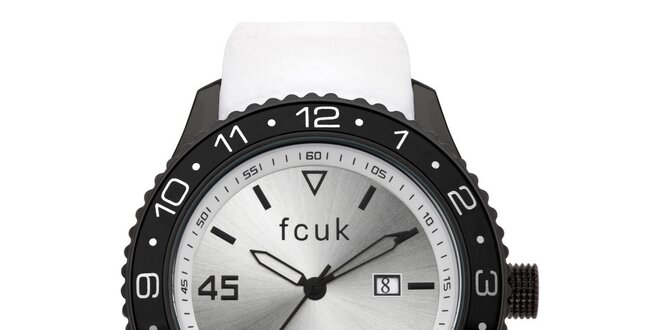 Pánské černo-bílé sportovní analogové hodinky French Connection