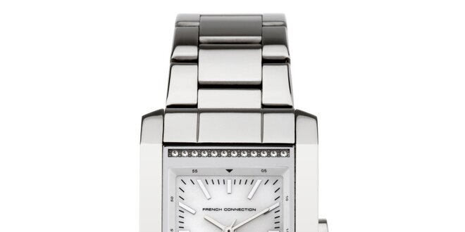 Dámské stříbrné obdélníkové hodinky French Connection