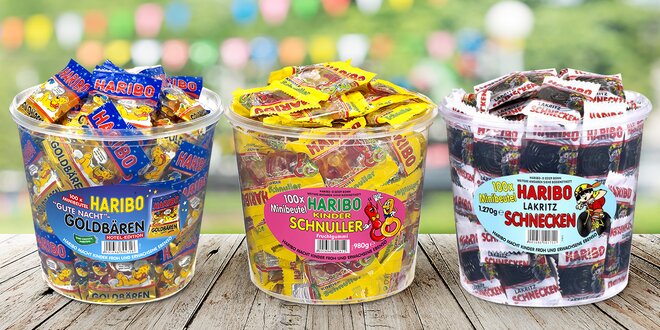 Box plný oblíbených bonbonů Haribo