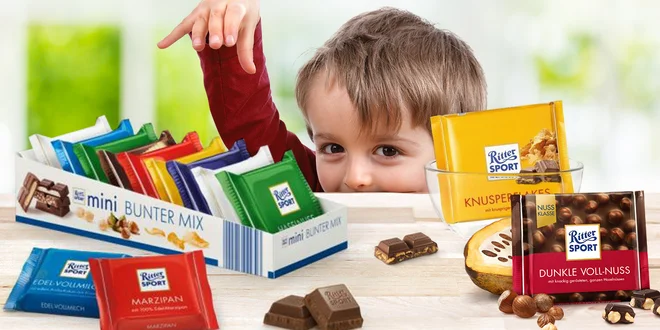 Balíčky lahodných čokolád Ritter Sport