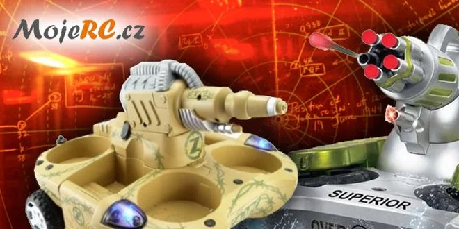 745 Kč za obojživelný RC tank s vodním dělem nebo gumovými přísavkami!