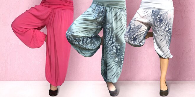 Dámské bavlněné harémové kalhoty
