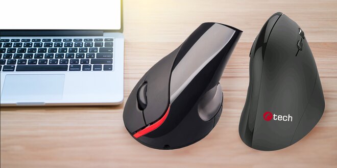 Vertikální myši C-TECH pro ergonomické držení