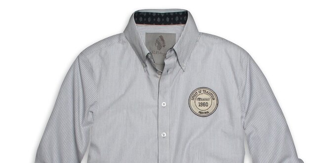 Pánská modro-bílá pruhovaná košile s logem Paul Stragas