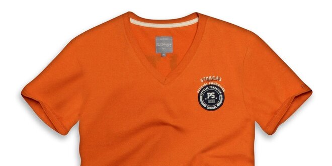 Pánské oranžové triko s kulatým logem Paul Stragas