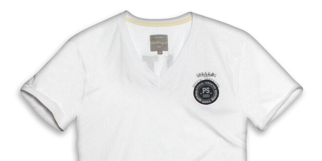 Pánské bílé triko s kulatým logem Paul Stragas