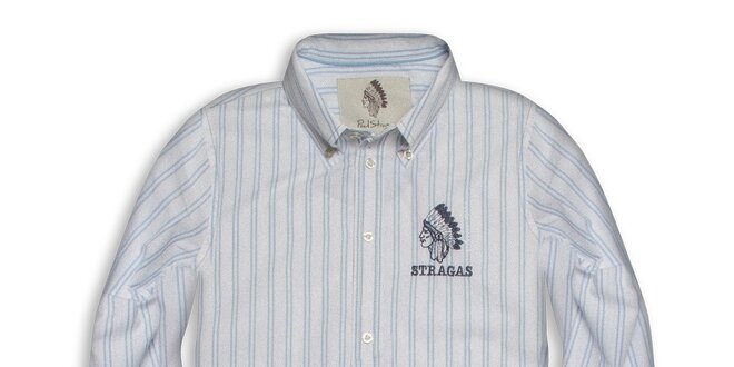 Pánská bílo-modrá pruhovaná košile Paul Stragas