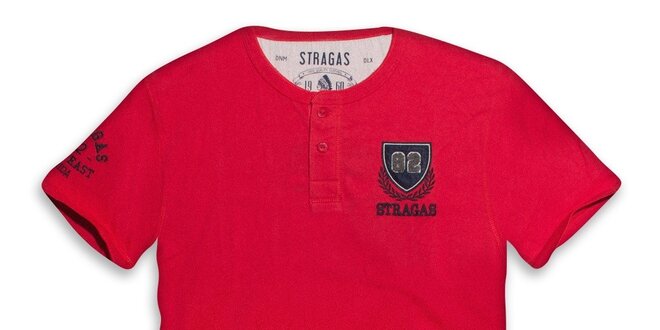 Pánské červené triko s výšivkou Paul Stragas