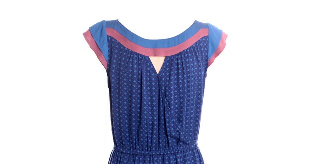 Dámské modro-růžové šaty  s jemným vzorkem 2two
