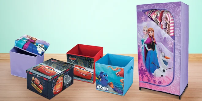 Úložné boxy, otomany a skříně Cars, Frozen a Dory