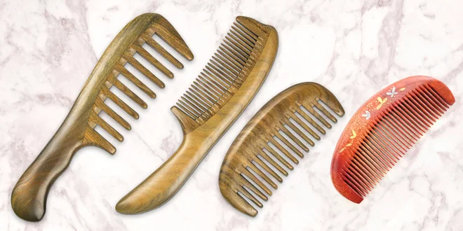 Hřebeny z guajakového nebo santalového dřeva