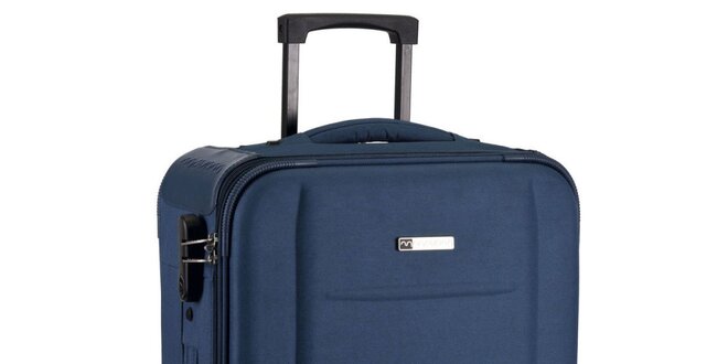 Modrý látkový kufr na kolečkách Movom