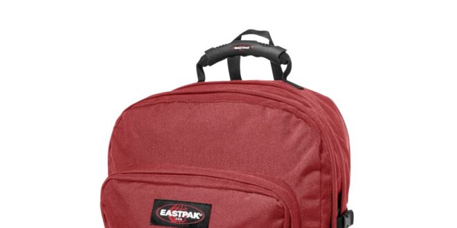 Tmavě červený městský batoh Eastpak s černou síťkou